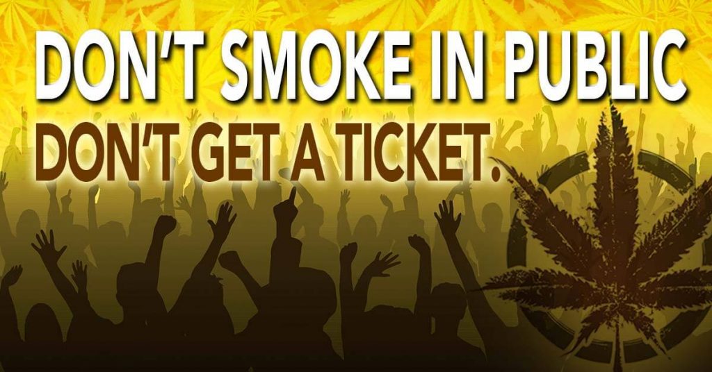Marijuana law states you cannot smoke in public